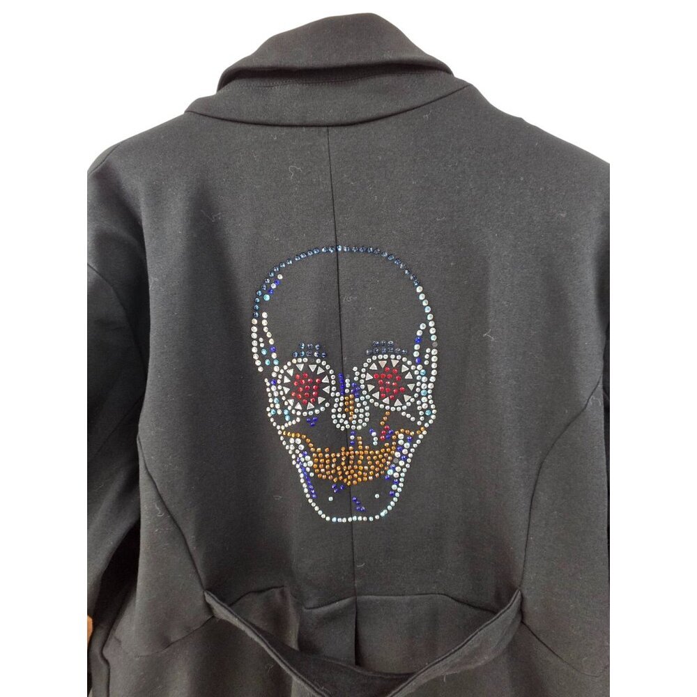 Sheryl Crow Black Riding Jacket Rhinestone Skull Blazer Size M - Picture 7 of 10